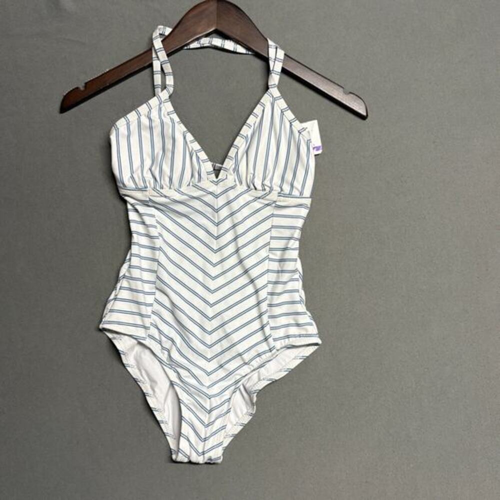 Splendid Striped One Piece Swimsuit Size XS Women’s White Blue 6S9933